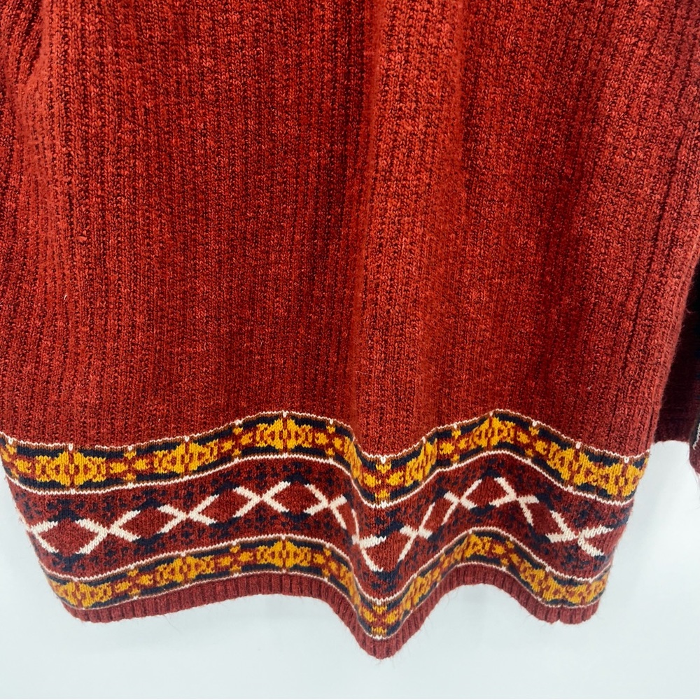 Rust Patterned Women's Sweater - Picture 10 of 12